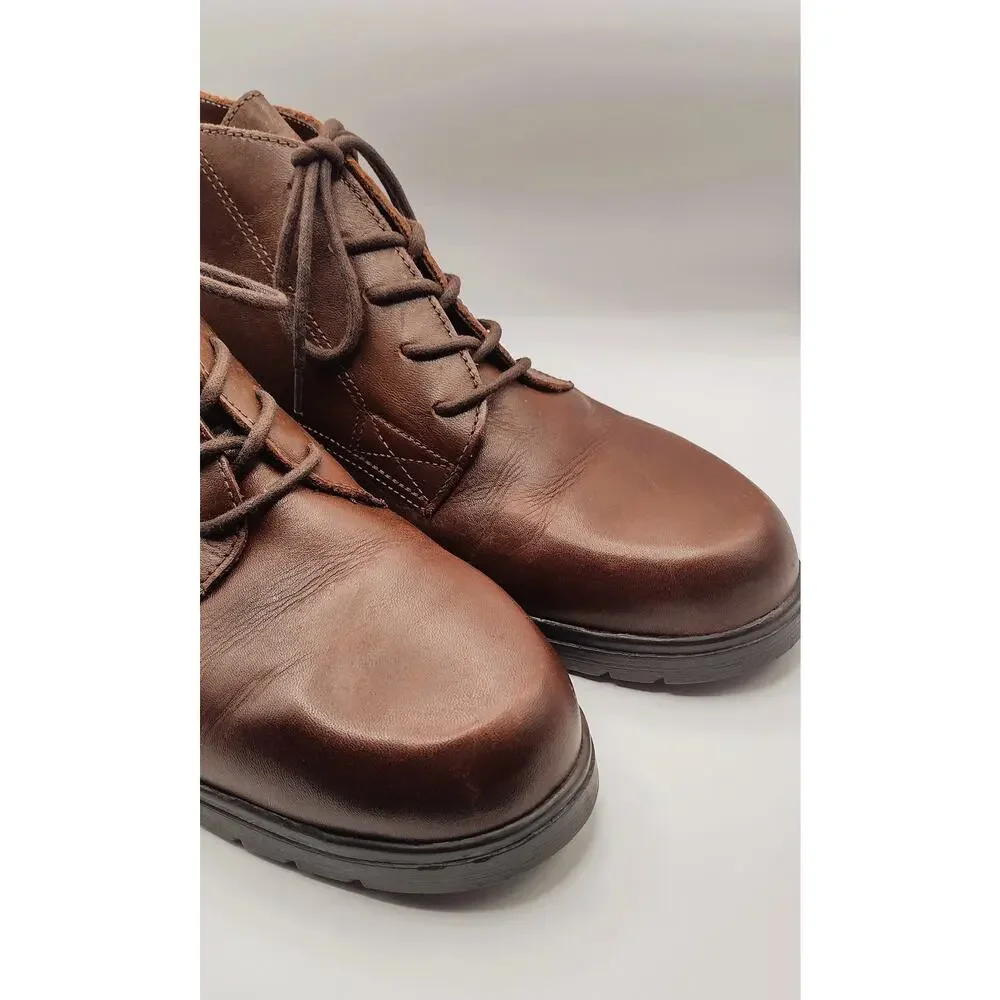 Nicole Club Valerie Brown Leather Lace Up Ankle Booties 10M